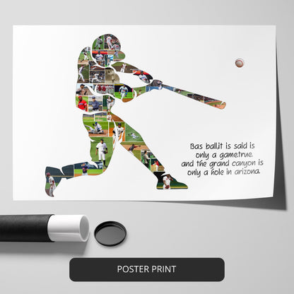 Baseball Team Gift Idea - Customizable Baseball Photo Collage