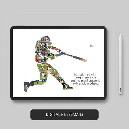 Baseball Player Gift - Memorable Baseball Photo Collage for Athletes