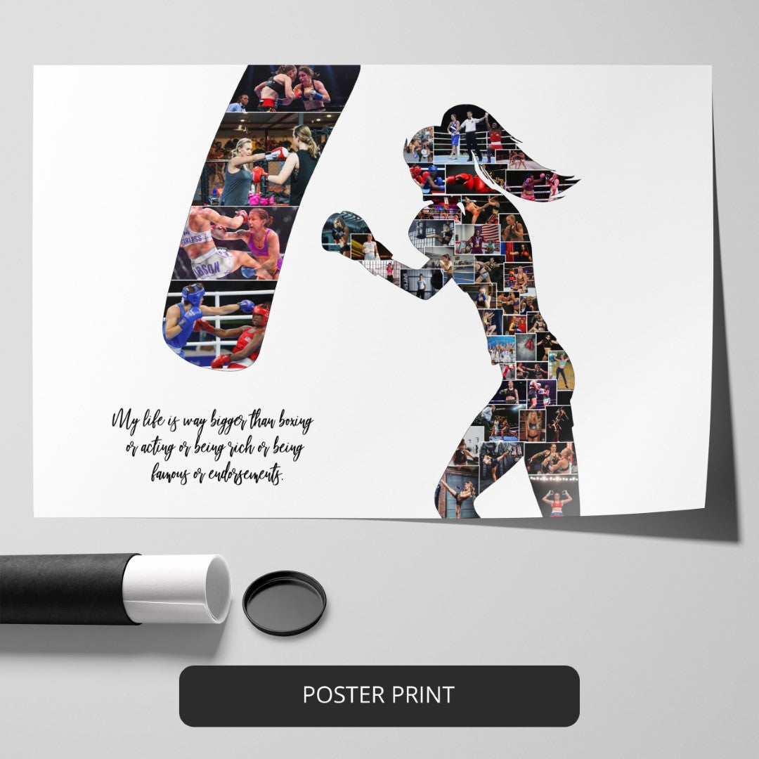 Female Boxing Art - Customizable Boxing Collage for Fighters