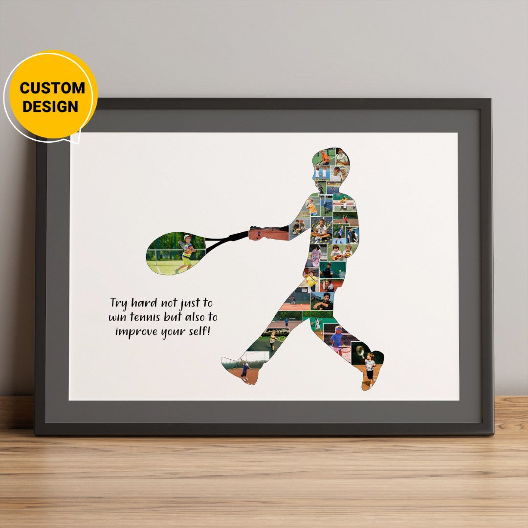 Personalized Tennis Photo Collage - Ideal Tennis Gifts for Kids and Tennis Players