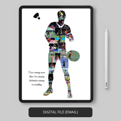 Gifts for Badminton Players: Customizable Photo Collage - Showcase Their Love for Badminton