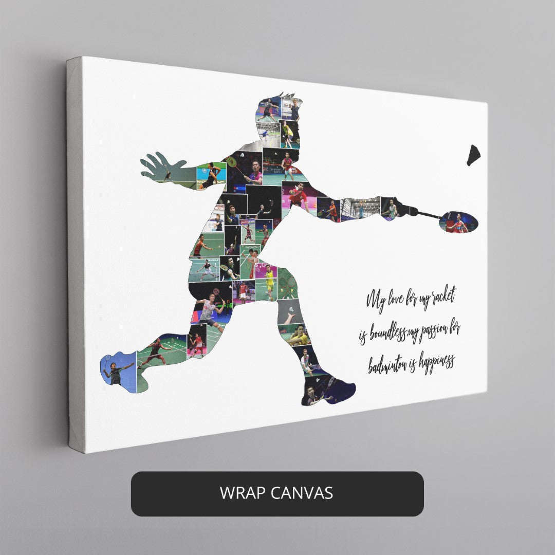 Badminton Gift Ideas - Customized Photo Collage for Badminton Lovers