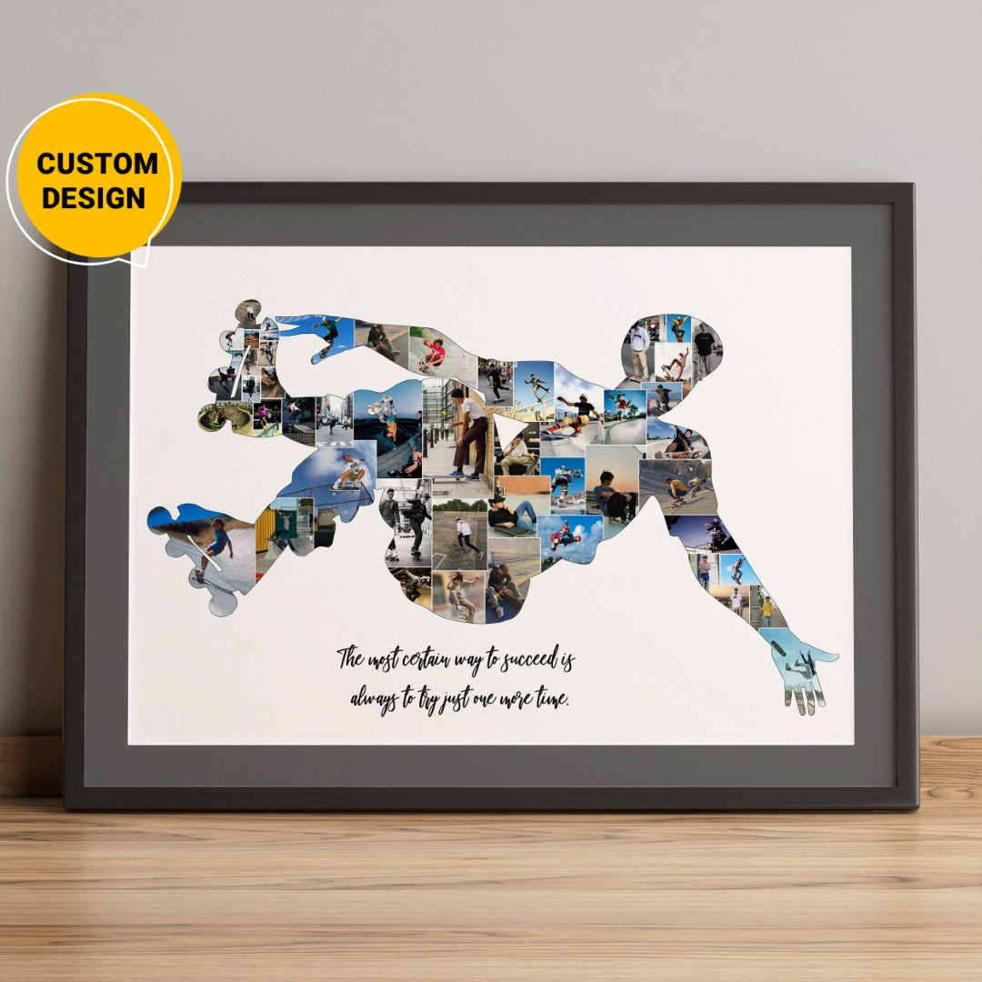 Personalized Roller Skating Themed Photo Collage - Perfect Gift for Skating Enthusiasts
