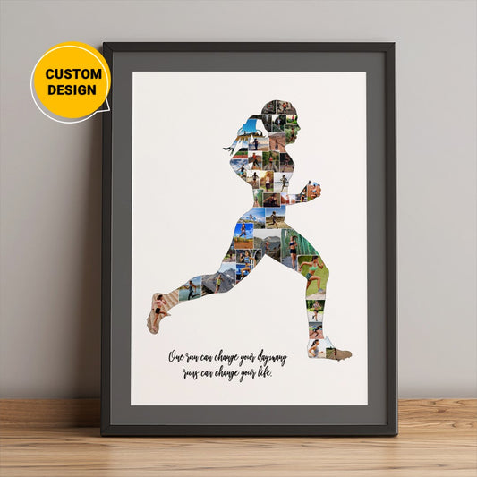 Personalized Running Wall Art - Customizable Photo Collage