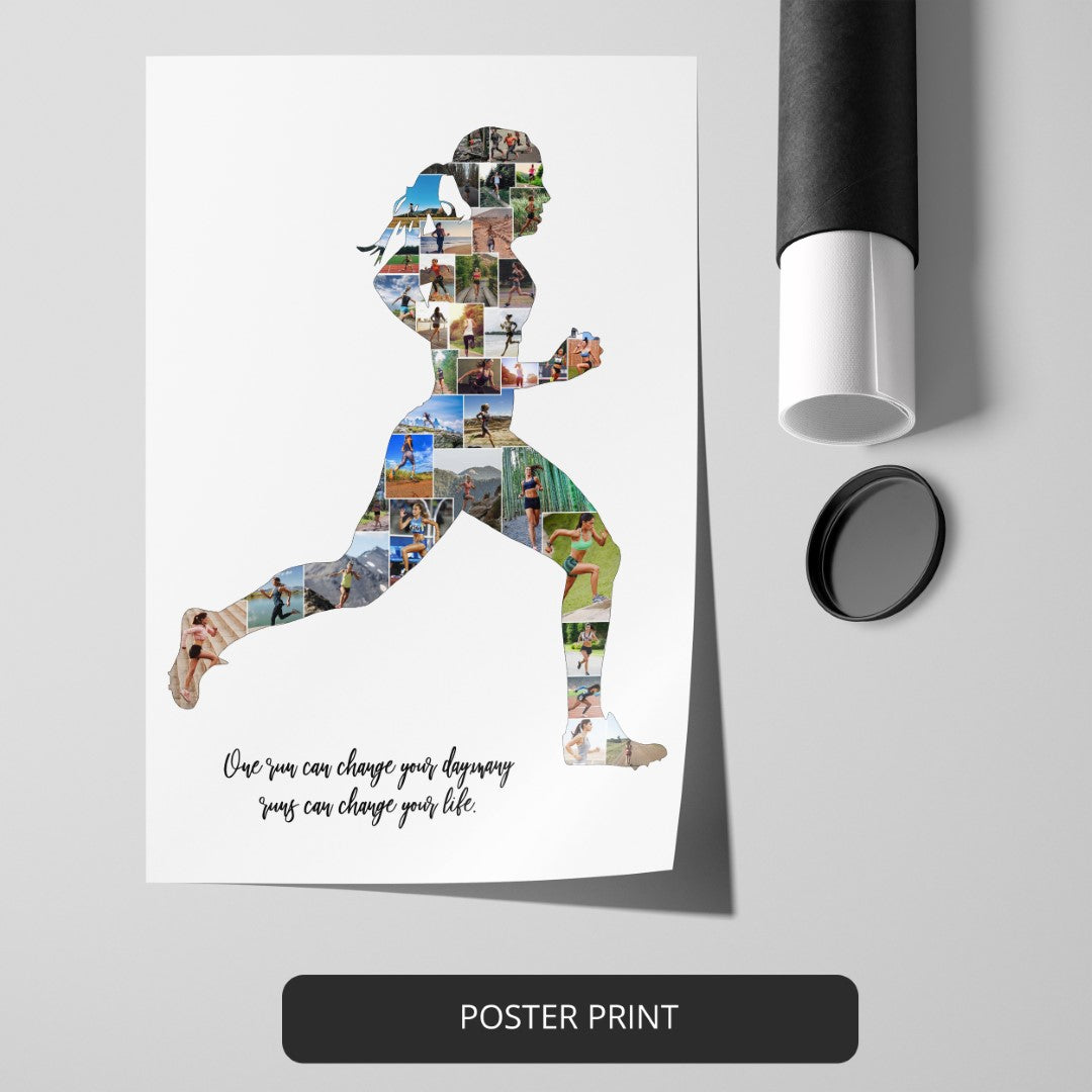 Women's Running Gifts - Personalized Photo Collage for Runners