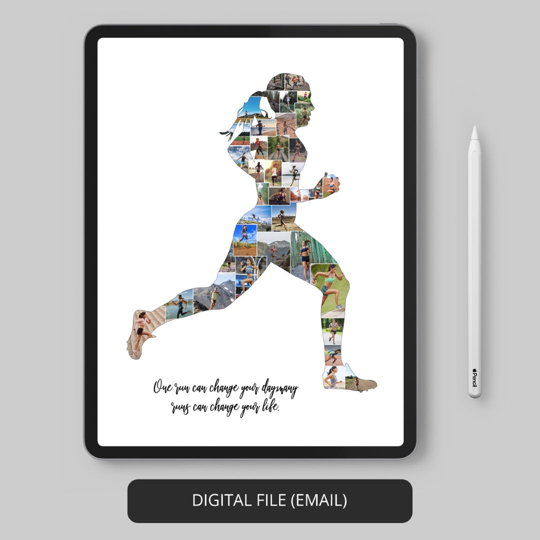 Running Gifts for Her & Him - Personalized Running Shoe Photo Collage
