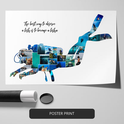 Unique Scuba Diving Gifts for Her: Personalized Photo Collage